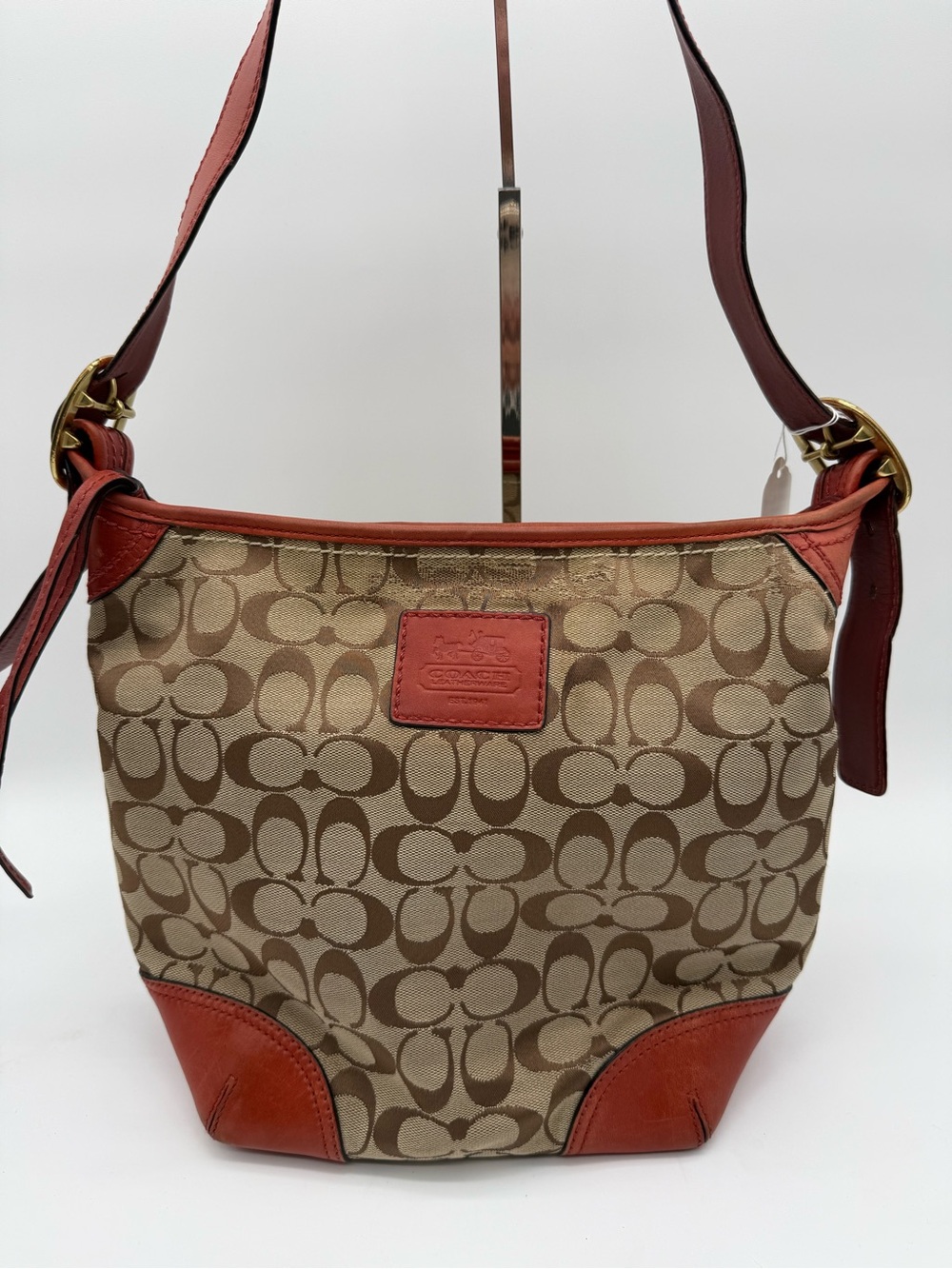 COACH BURNT ORANGE SIG CANVAS CROSSBODY